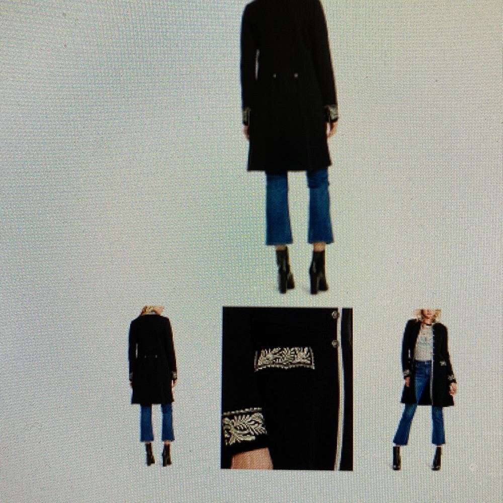 Denim & Supply Ralph Lauren Black Coat with White Trim - Picture 13 of 13